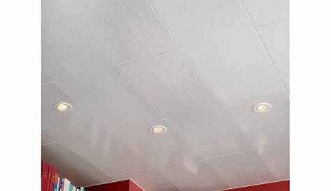 Lambris Pvc Blanc Brillant Pour Plafond PVC , L.400cm X L.37cm, Ep.8mm