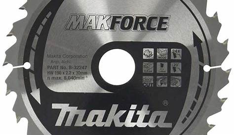 Lame Scie Circulaire Makita 190 Bois TCT MakForce Diamètre