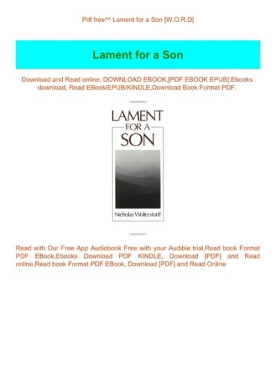 List Of Lament For A Son Pdf References