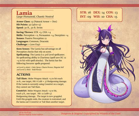 lamia character race 5e