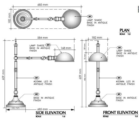 Lamp Section Drawing