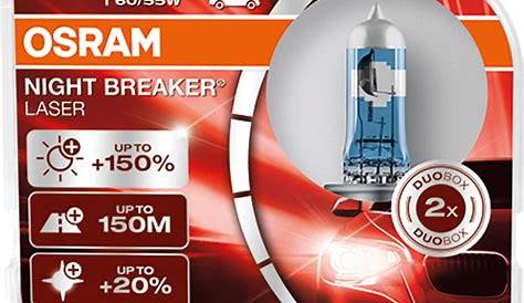 Lampada Osram Night Breaker Laser H4 Par Lâmpada Halógena 3900K 60/55W 12V