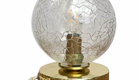 Lampe à poser vintage 1 globe verre fumé NIAGARA Lampes