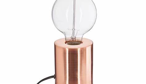 Lampe à poser en fer ampoule h. 10,5 cm couleur cuivre