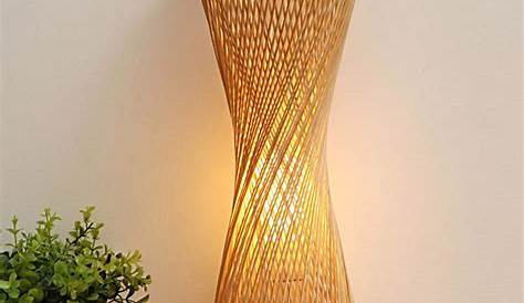 Lampe Bambou Sur Pied En Et Abatjour Lin écologique