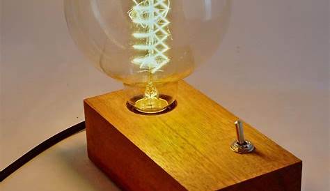 Lampe en bois ampoule filament vintage Etsy