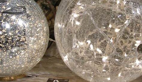 Lampe boule avec guirlande lumineuse en verre mercurisé