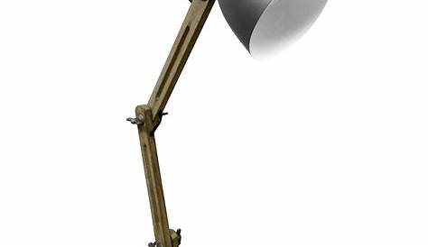 Lampe de bureau en métal grise H 38 cm PIX Maisons du Monde