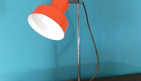 Lampe De Bureau Vintage Orange Et Or , Années 50 En 2019