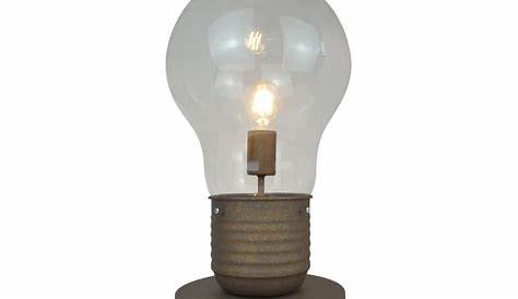 Lampe à poser en bois forme ampoule beige bulbi Conforama