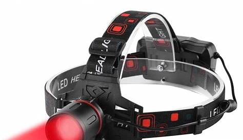 LUXJUMPER Rouge Lampe Frontale LED Zoomable Rechargeable
