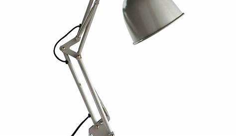 Lampe de bureau en métal grise H 38 cm PIX Maisons du Monde