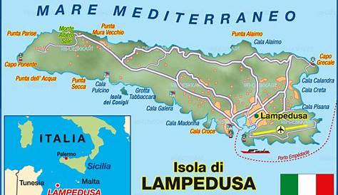 Lampedusa Italy Map pa Di , pa Dal Satellite Di