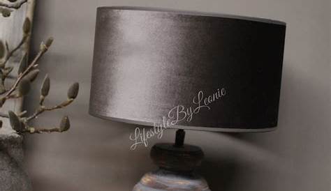 Velvet cilinder lampenkap Zinc taupe 30 cm Lifestyle By