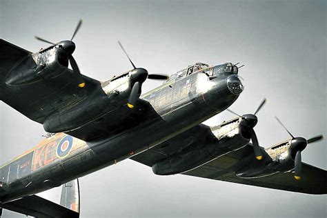 lancaster bomber in flight