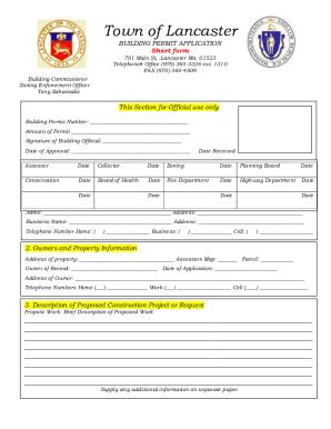 Lancaster Building Permit Application