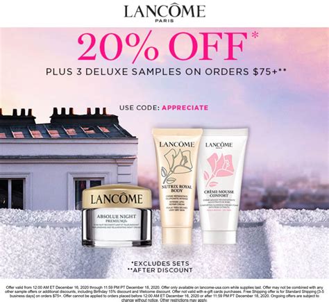 lancome cosmetics website coupons