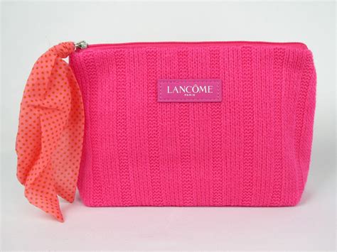 lancome pink and orange makeup bag