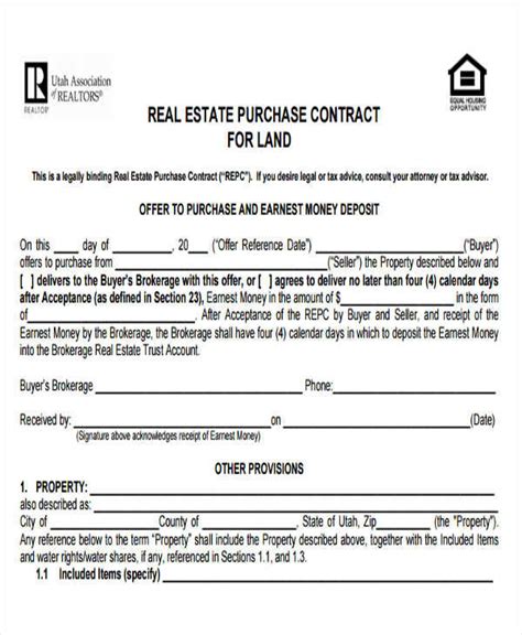 land contract contract template