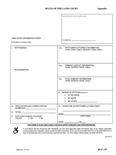 land court form pdf