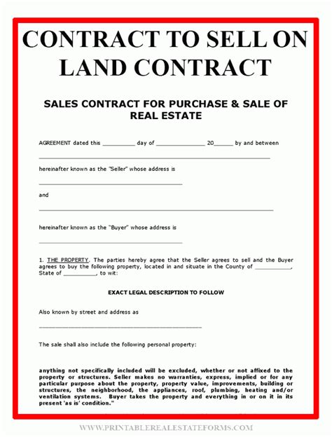 land for sale contract