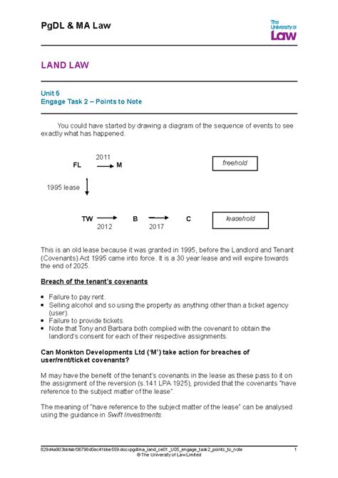 Land Law Problem Question Model Answer Leases