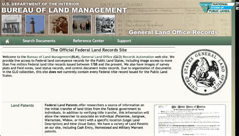 land patent records bureau of land management