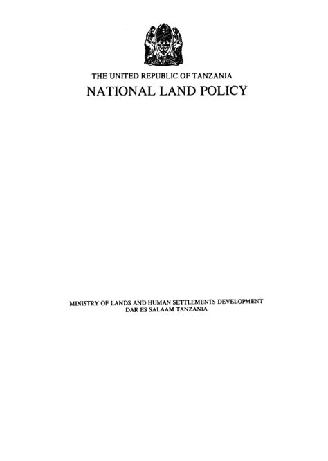 land policy in tanzania