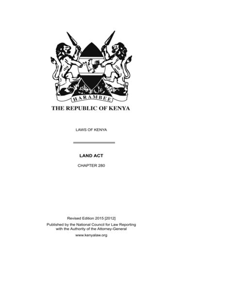 land regulations act kenya