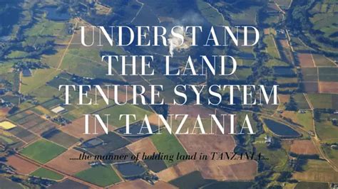land tenure system in tanzania