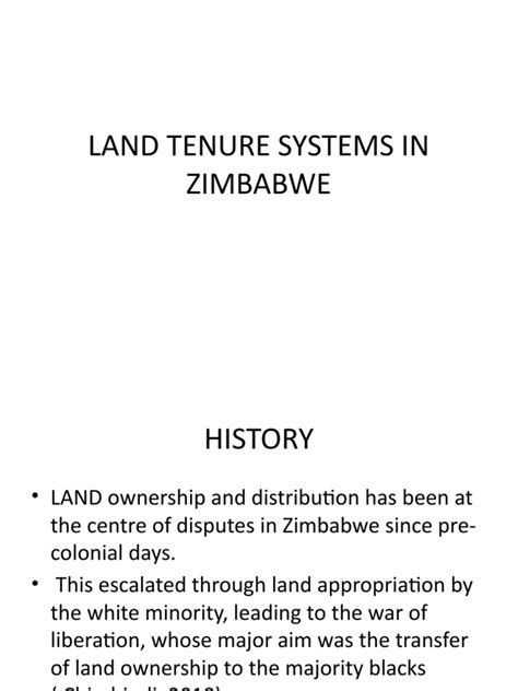 land tenure system in zimbabwe