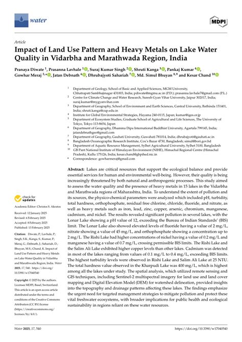 Land Use Pattern On Water Quality