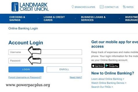 landmark credit union login online