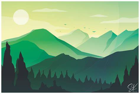 Wallpaper digital art, artwork, illustration, drawing, digital painting, environment, nature