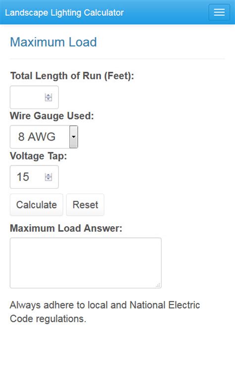 Landscape Lighting Calculator App