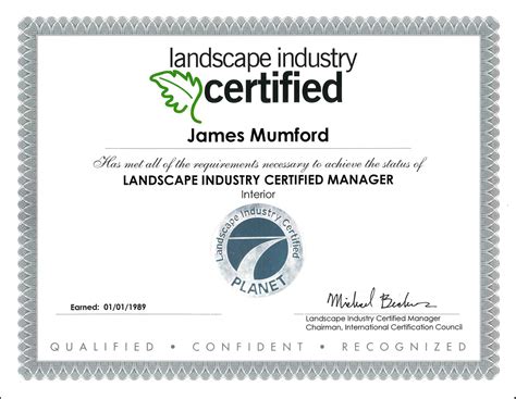 landscape project management certification