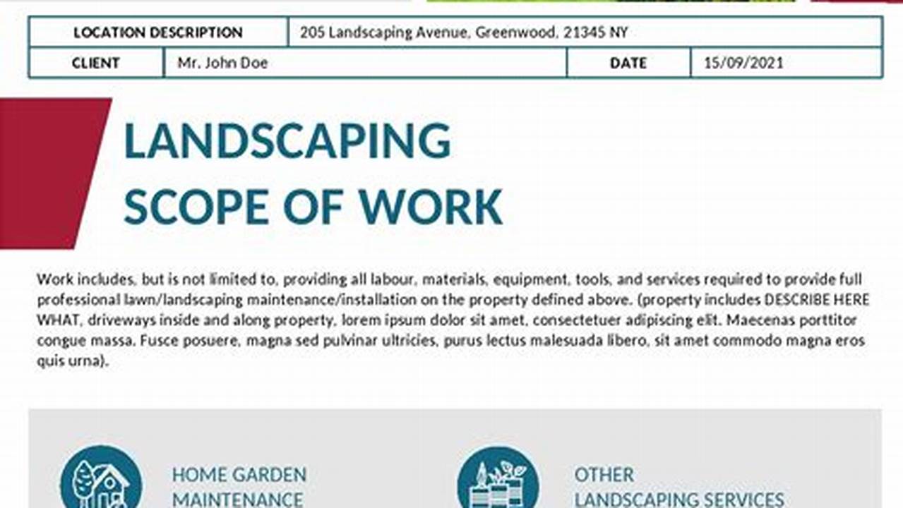 Landscaping Scope of Work Template: A Comprehensive Guide for Professionals