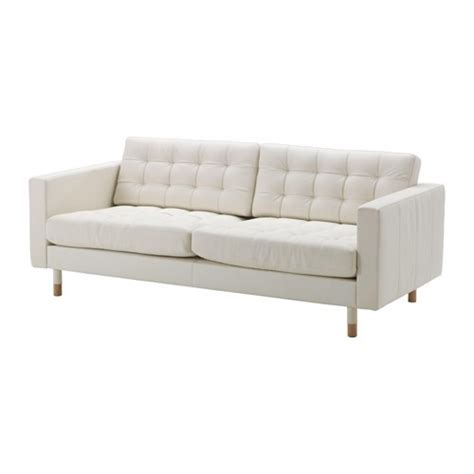 Famous Landskrona White Leather Sofa For Small Space