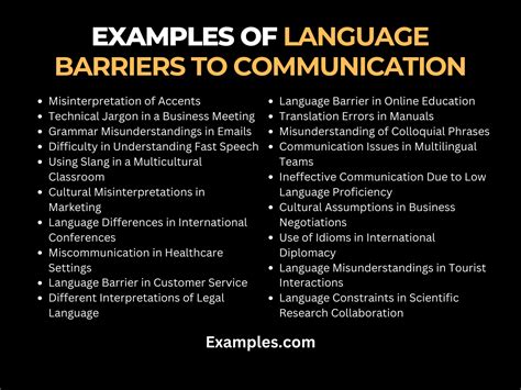 language barriers examples in communication