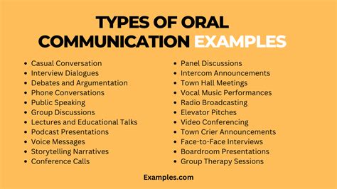 language form examples in oral communication