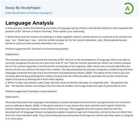 language sample analysis example