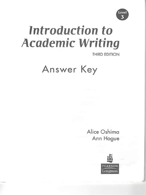language use in academic writing answer key