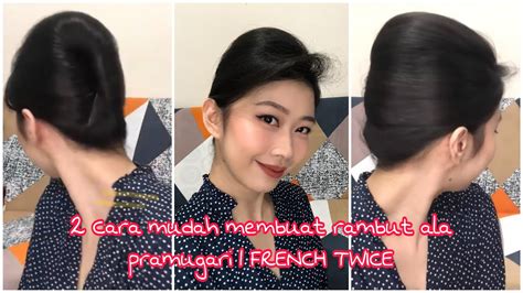 lanjutkan proses lipatan model rambut French Twist