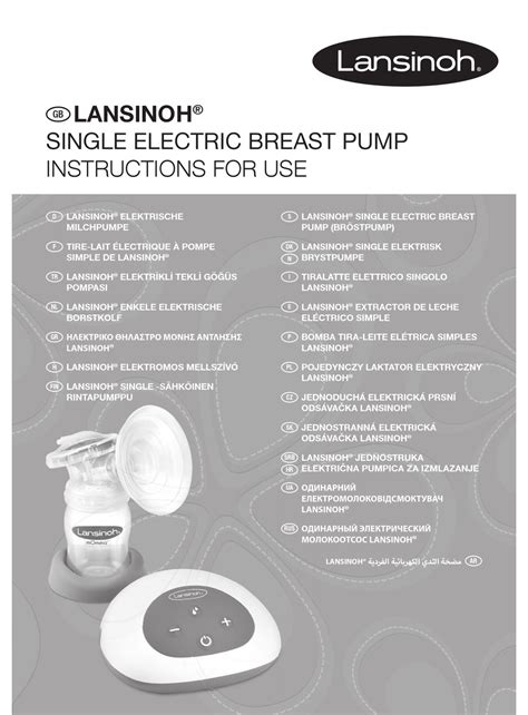 lansinoh electric breast pump manual