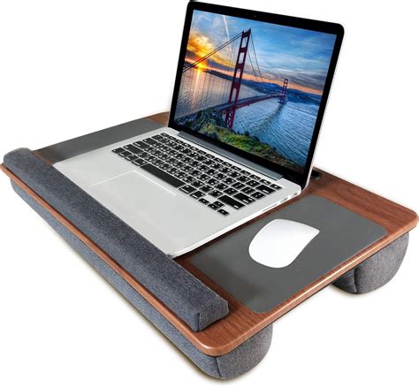 MAX SMART Portable Laptop Lap Desk w Retractable Mouse Pad Tray and Antislip Heat Shield