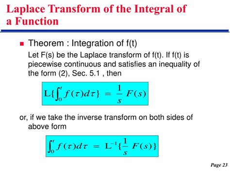 laplace transformation of integrals