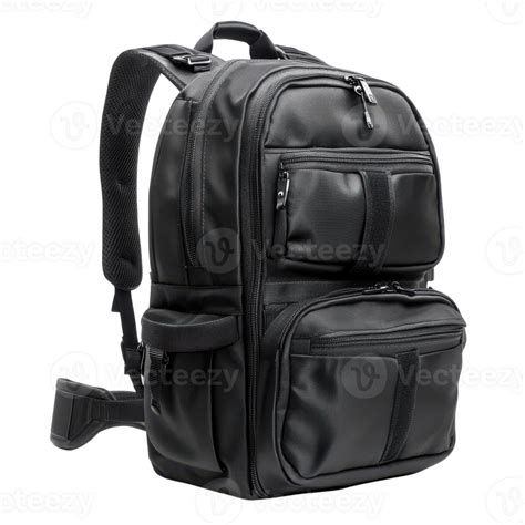 laptop backpack black leather multiple compartments