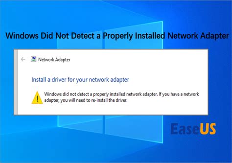 Laptop Cannot Recognize Network Adapter