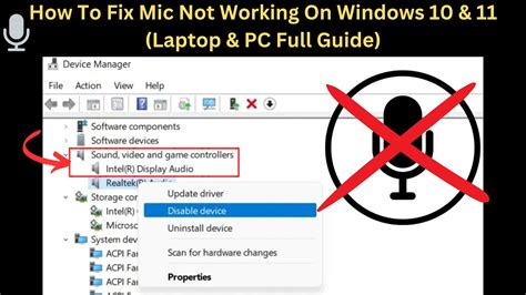 laptop mic doesn't work