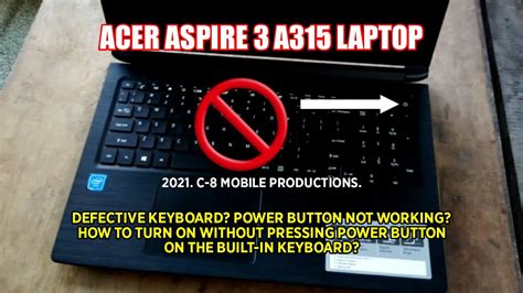 laptop power button not working acer